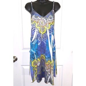 S-Twelve yellow & blue tank top dress